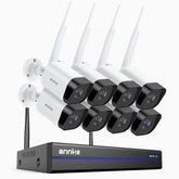 WS800 - 8MP Ultra HD 8-Kanal Funk Überwachungssystem Set mit 8 Kameras, 2,4/5,8 GHz Dual-Band WiFi Pro, Menschenerkennung, Zwei-Wege-Audio, Nachtsicht, kompatibel mit Alexa